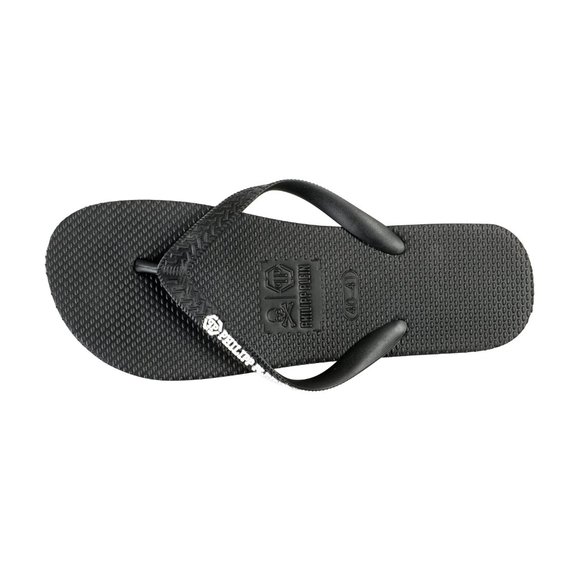 Philipp Plein Black/Black Rubber Logo Print Flip Flops Shoes main image 7